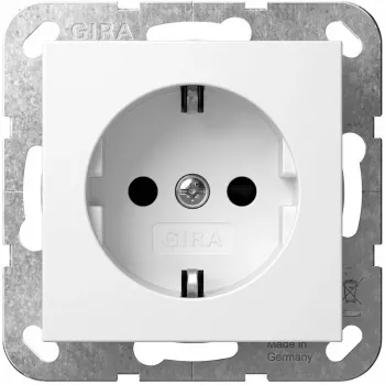 Toma de corriente Schuko GIRA SH System 55 blanco puro modelo 445327 para marcos System 55