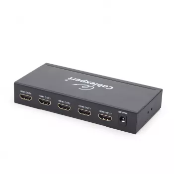 Divisor de vídeo HDMI GEMBIRD DSP-4PH4-02 — 4× salidas HDMI, HDMI 1.4, 225 MHz, carcasa de acero, 146×73×24 mm