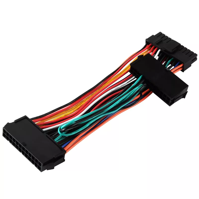 Adaptador de fuente de alimentación SILVERSTONE SST-PP10 — adaptador de cable dual de 24 pines a 24 pines individual