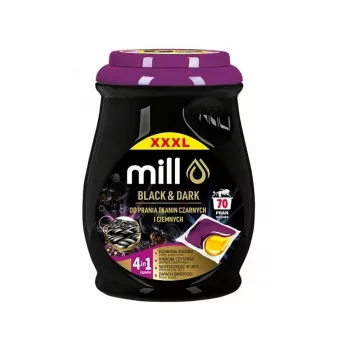 MILL PROFESSIONAL cápsulas 2 cámaras para ropa negra y oscura 70 uds.