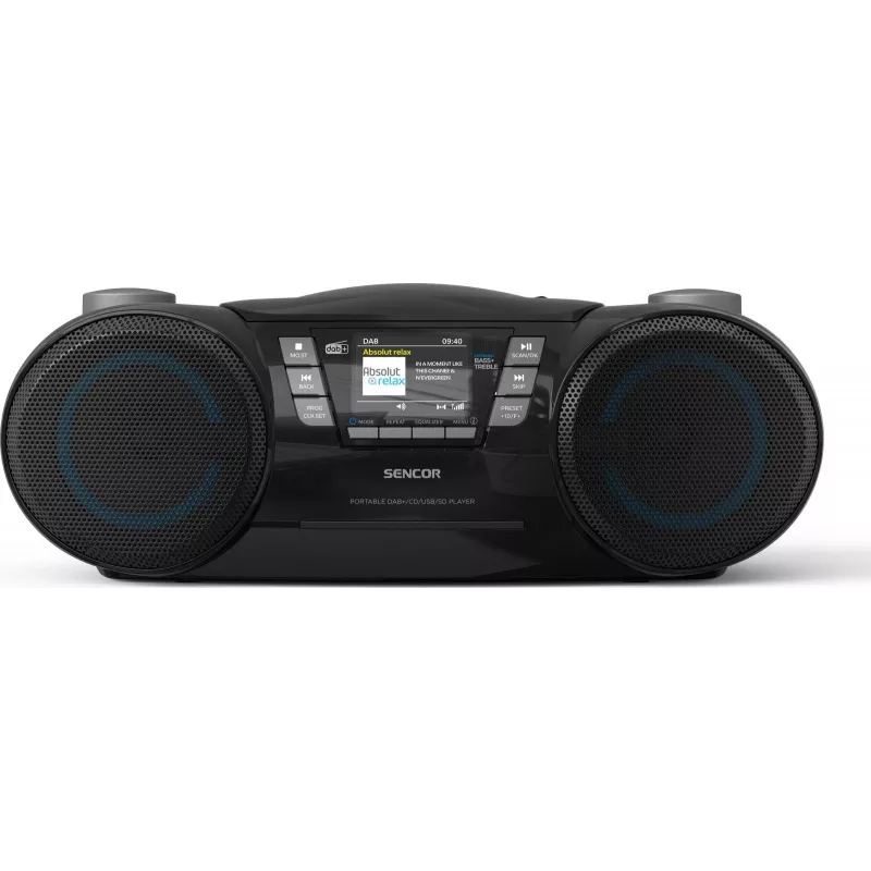 Sencor SPT 6510DB boombox portátil DAB+, CD/MP3/USB/SD, Bluetooth 5.3, FM RDS, 16 W, negro