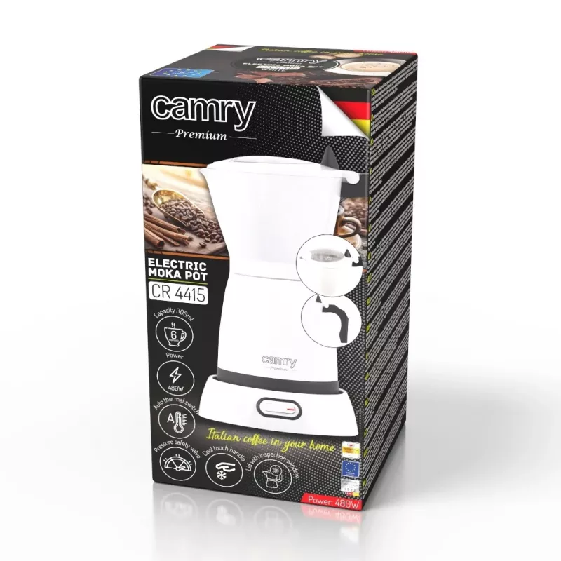 Camry | Cafetera eléctrica de moka | CR 4415w | 480 W | blanca