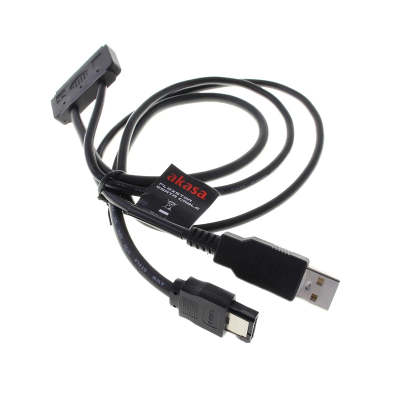 Cable eSATA Akasa Flexstor para HDD y SSD SATA de 6,40 cm (2.5) (AK-CBSA03-80BK)