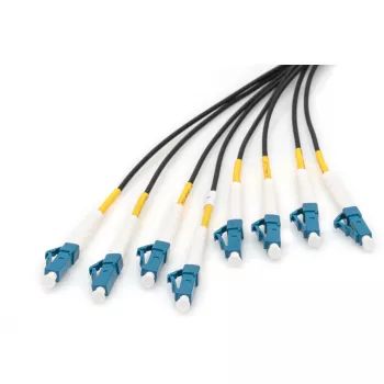 Cable breakout universal de fibra óptica preconfeccionado DIGITUS, monomodo OS2, 8 fibras, LC/UPC - LC/UPC