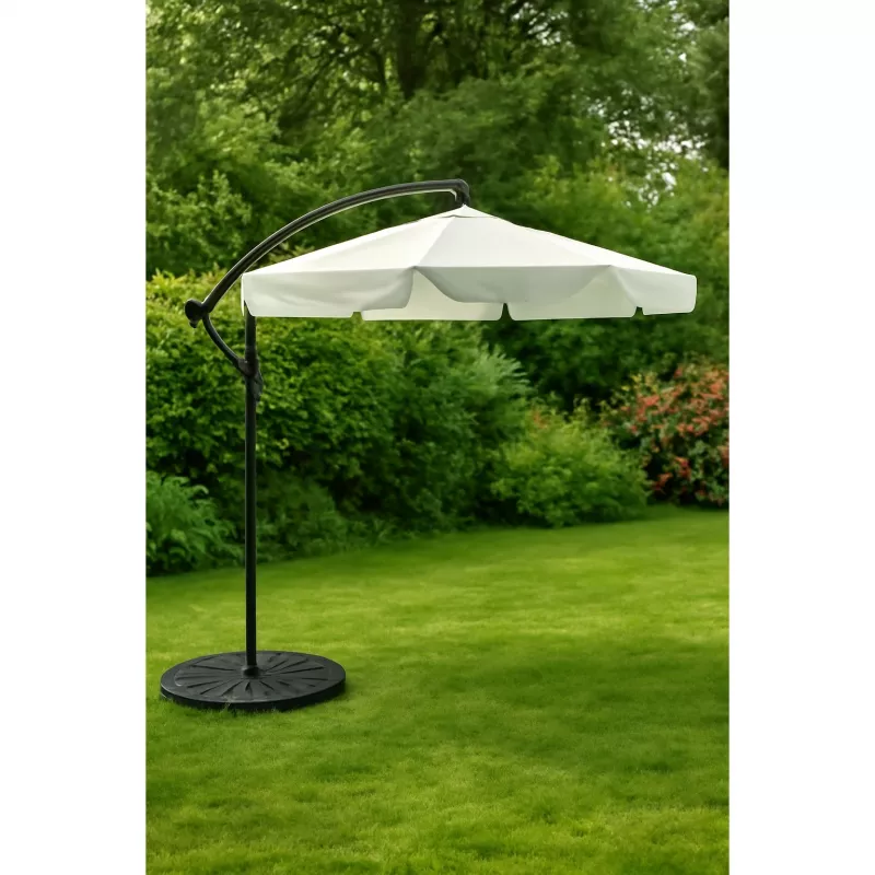Sombrilla de jardín Black Forest con paredes laterales, gran balancín beige de 3m