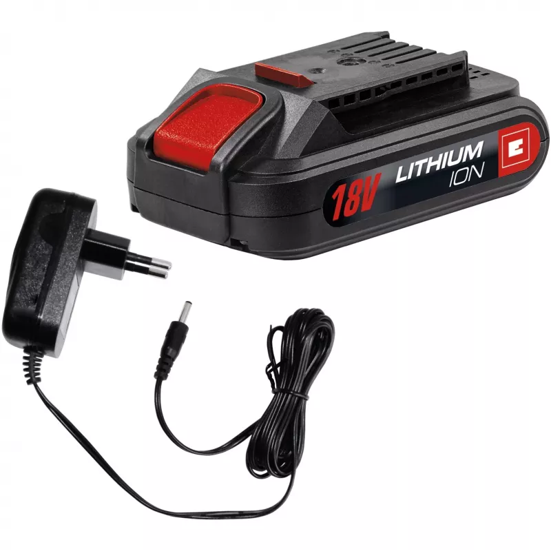 Taladro atornillador de empuñadura de pistola Einhell TC-CD 18-2 Li, portabrocas de cambio rápido, batería de 1,5 Ah
