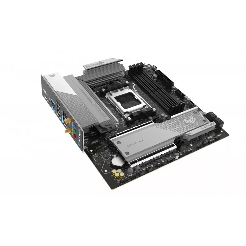 Placa base Sapphire NITRO+ B850M WIFI — AMD B850, zócalo AM5, micro ATX, DDR5, 4x DIMM, Wi‑Fi 6, 2,5Gb LAN, 2x M.2
