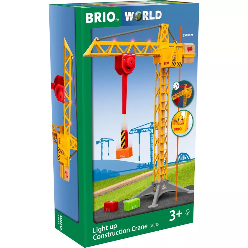 World gran grúa de construcción con luz, vía
