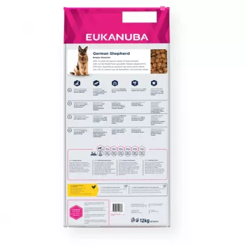 Comida seca para perros EUKANUBA Breed Specific German Shepherd Adult 12 kg, pollo, proteína 23 %, grasa 13 %