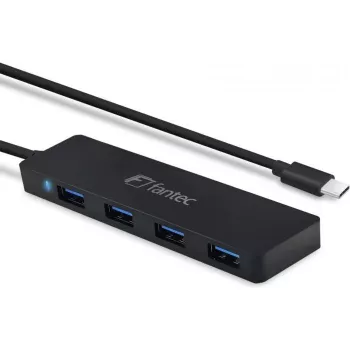 Hub USB FANTEC UMP-4U31-C con 4x conectores USB-A 3.0 y conexión USB-C