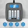 everActive NC-1000M V2 cargador de pilas, Ni-MH, 4 ranuras AA/AAA, USB-C, negro
