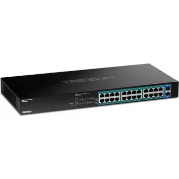 TRENDnet TPE TG262 - Switch - 24 x 10/100/1000 (PoE+) + 2 x SFP - montaje en rack - PoE+ (380 W)