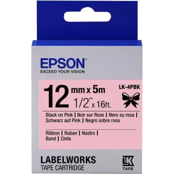 Cartucho de etiquetas Epson cinta satinada LK-4PBK negro/rosa 12mm (5m)