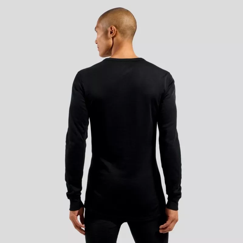 Odlo BL TOP Cuello redondo manga larga ACTIVE WARM ECO Camiseta de hombre, talla M, negra