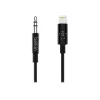 Cable Belkin Lightning a toma de auriculares - Lightning macho a minijack estéreo macho - 91,4 cm - negro - para Apple iPhone (Lig
