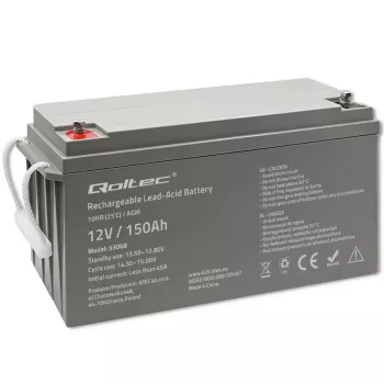 Qoltec 53068 batería AGM | 12V | 150Ah | máx. 2250A