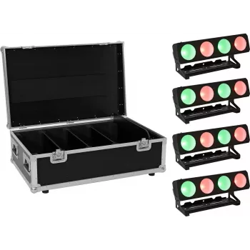 Set de luz LED EUROLITE PMB-4 COB QCL 30W 4x – compacto, para escenario/iluminación portátil