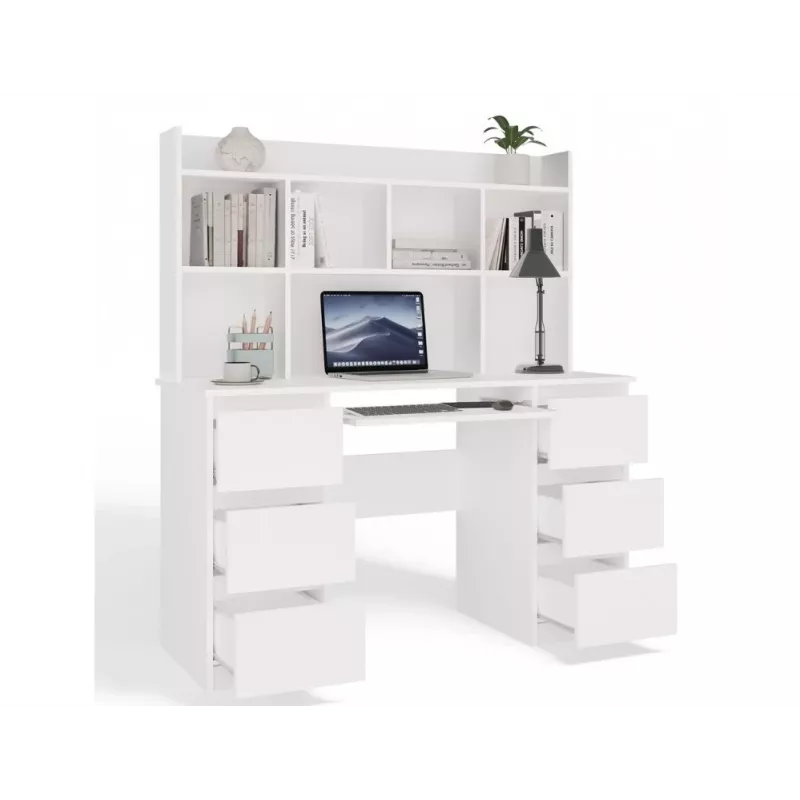 Conjunto escritorio KUBA + Extension Piece, blanco