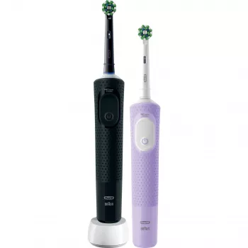 Oral-B Vitality Pro D103 Duo, cepillo de dientes eléctrico negro/lila, Black/Lilac Violet, incl. 2. mango