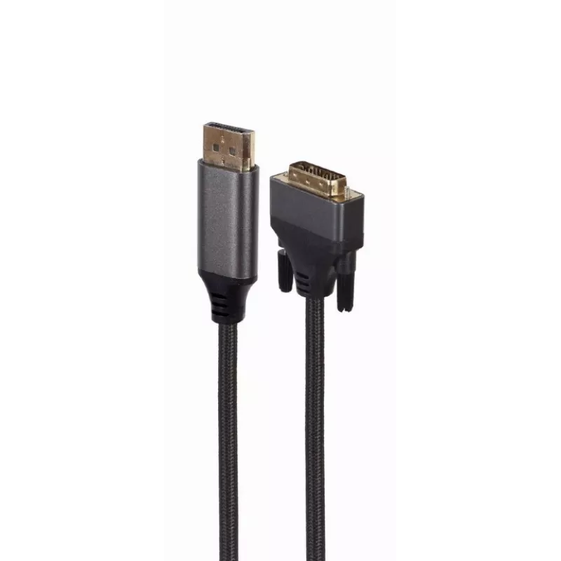 Adaptador de cable de vídeo Gembird CC-DPM-DVIM-4K-6 – DisplayPort a DVI, 1,8 m, 4K, negro
