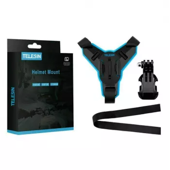 Soporte de mentón para casco de moto Telesin GP-HBM-MT7 J-Hook para cámaras deportivas