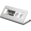Kindermann CablePort desk² 80 4 tomas - Caja de conexiones - montaje en superficie - Alimentación X 2 - aluminio anodizado (7430000252)