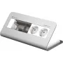 Kindermann CablePort desk² 80 4 tomas - Caja de conexiones - montaje en superficie - Alimentación X 2 - aluminio anodizado (7430000252)