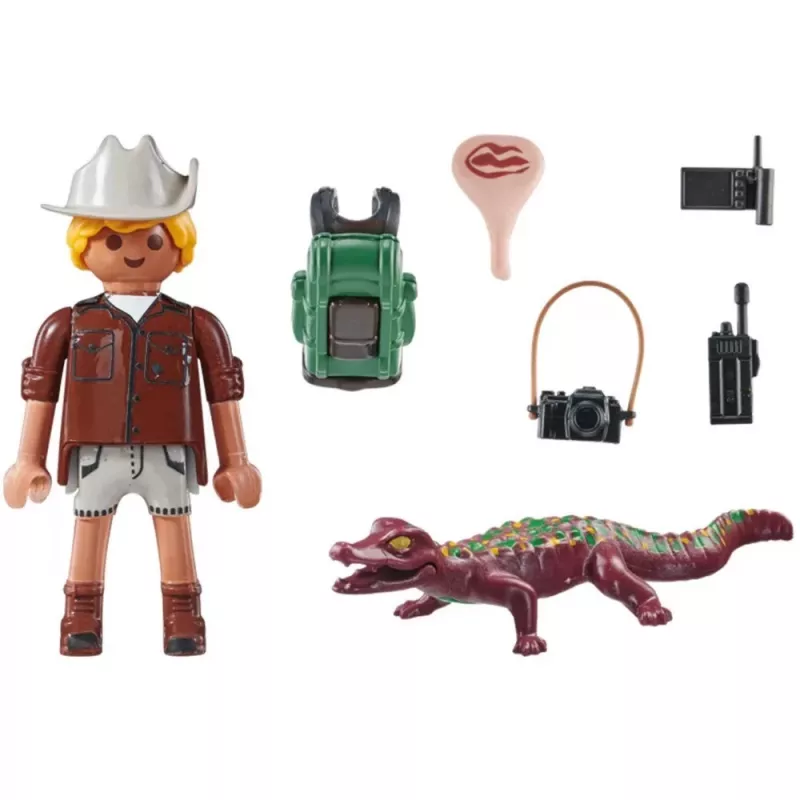 Playmobil Special Plus investigador con cría de caimán set de juego