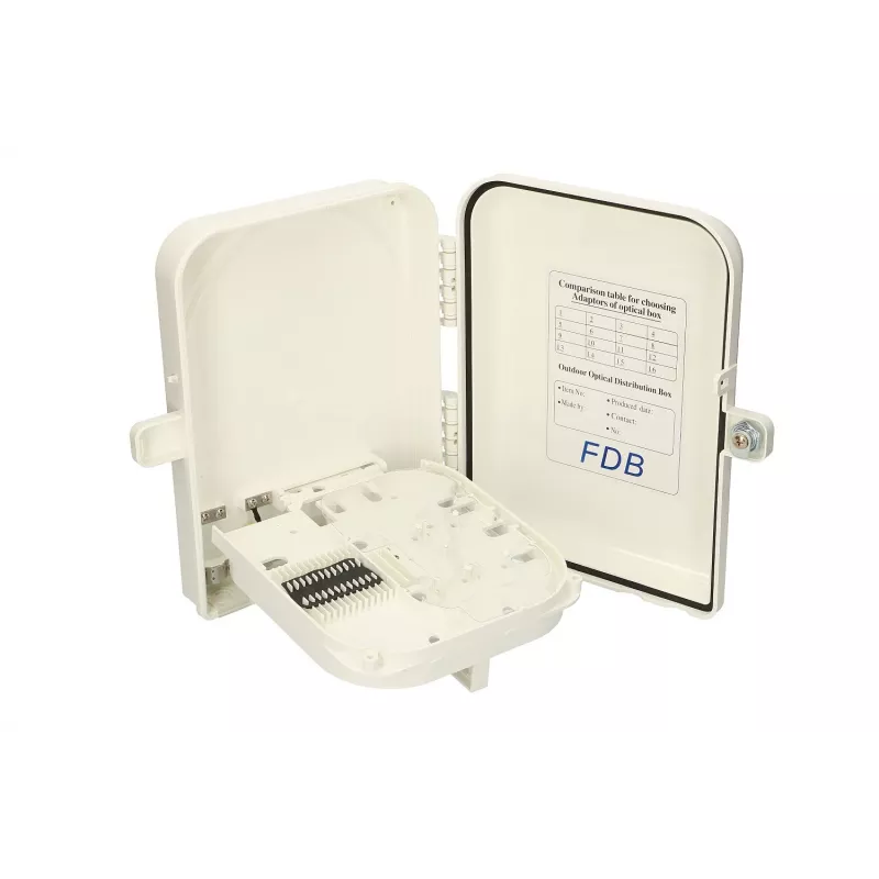 Caja distribuidora de fibra óptica Extralink Edith 16 hilos gris ABS