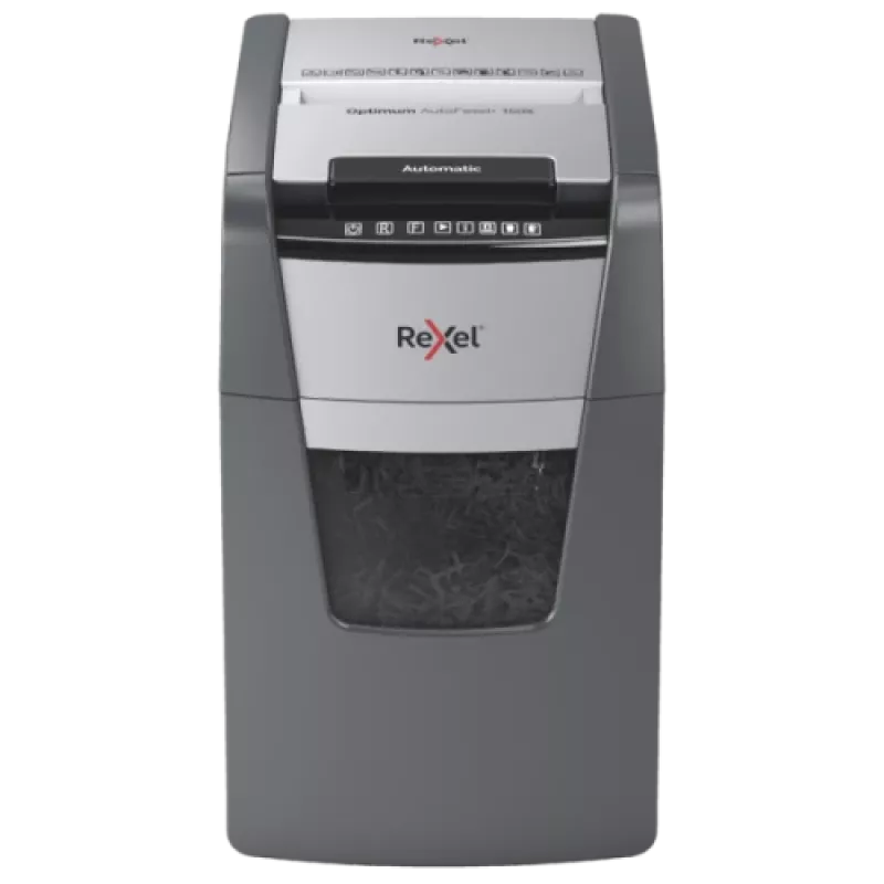Destructora de papel automática Rexel Optimum AutoFeed+ 150X con corte en partículas P4