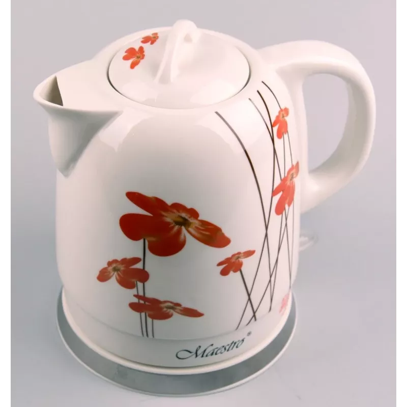 Hervidor Feel-Maestro MR-066-RED FLOWERS 1,5 L 1200 W rojo, blanco