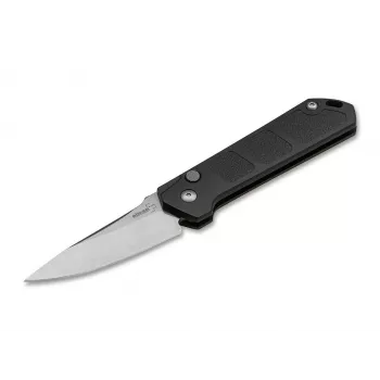 Navaja automática Böker Plus Kihon Auto Stonewash AUS8 — hoja de acero inoxidable AUS8, stonewash