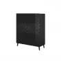 Estantería ABETO 100,5 x 40 x 121,5 cm negro/negro brillante