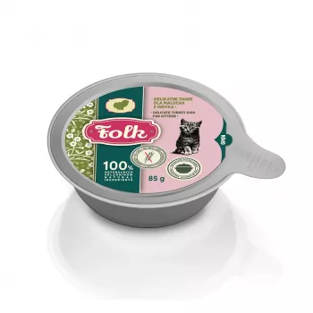 FOLK Kitten Delicado plato de pavo - Comida húmeda para gatos - 85g