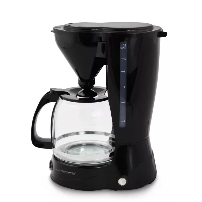 Cafetera de filtro ESPERANZA EKC009, depósito de agua 1,5 l, 800 W, para encimera, negra
