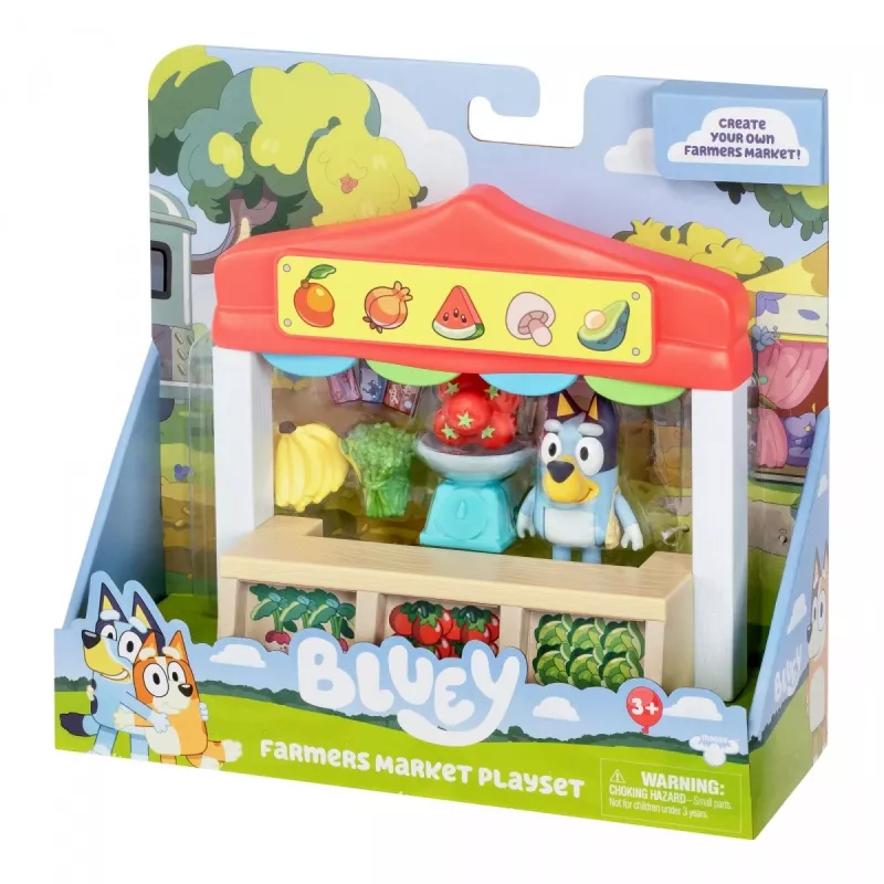 Set de figuras de juguete TMTOYS Mini Bluey tienda de alimentos BLU17555 - set de minifiguras para jugar