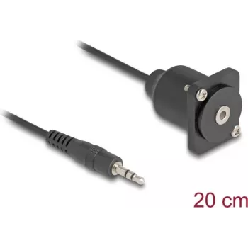 Cable de audio DeLOCK 88150 3,5 mm conector macho a hembra 0,2 m negro