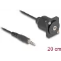 Cable de audio DeLOCK 88150 3,5 mm conector macho a hembra 0,2 m negro