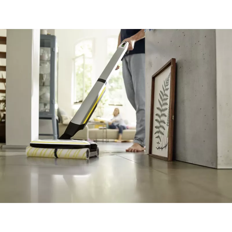 Escoba eléctrica con batería Kärcher FC 7 CORDLESS húmedo sin bolsa negro, blanco, amarillo 2,85 Ah
