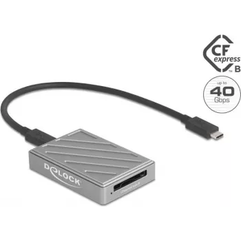 Lector de tarjetas DELOCK 91021 USB Type-C 40 Gbit/s para CFexpress tipo B