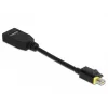 DeLOCK - Adaptador DisplayPort - Mini DisplayPort (M) con bloqueo a DisplayPort (H) - DisplayPort 1.4 - 15 cm - libre de halógenos, compatible con 8K - Negro (65978)
