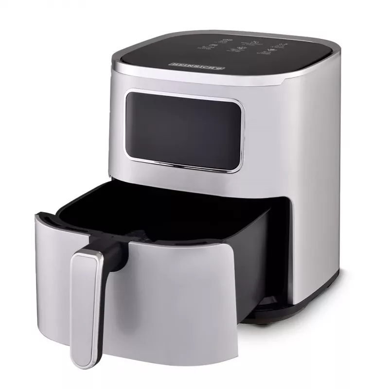 Freidora de aire HEINRICH'S HFR 8216 — 5 L, 1450 W, control táctil, pantalla LED, plata, de pie