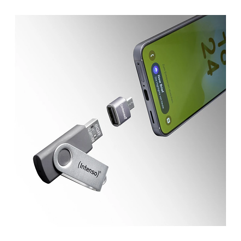 Intenso Pack de 3 Adaptador USB USB-A -> USB-C C480C aluminio