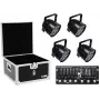 Set de luces LED PAR-56 EUROLITE 20000411 — 4 focos HCL PAR-56 con flightcase y controlador
