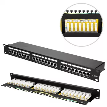 Extralink CAT6 STP V2 | patch panel | 24 puertos