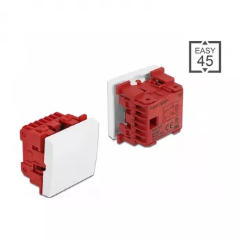 Interruptor pulsador DELOCK Easy 45 2P 250V 10A blanco, 45×45×37 mm