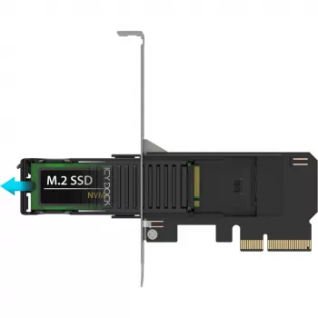 ICY DOCK MB305M4P-B Bandeja extraíble M.2 NVMe SSD a tarjeta adaptadora PCIe 4.0 x4