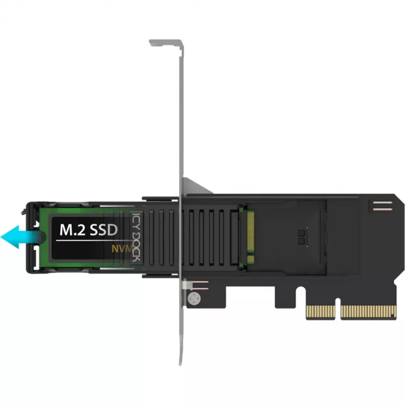 ICY DOCK MB305M4P-B Bandeja extraíble M.2 NVMe SSD a tarjeta adaptadora PCIe 4.0 x4