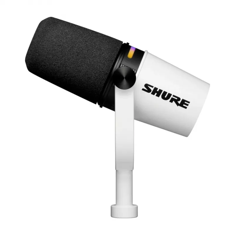 Shure MV7+-W - Micrófono de mesa/voz con conexión XLR/USB-C, blanco
