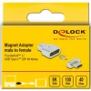DeLOCK - adaptador Thunderbolt / USB-C - USB-C (M) magnético a USB-C (H) - USB 3.2 Gen 2 / Thunderbolt 3 4,5 A - compatible con 8K - plata (66433)